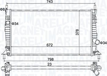 Magneti Marelli 350213157400 - Радіатор, охолодження двигуна avtolavka.club