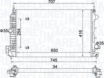 Magneti Marelli 350213162500 - Радіатор, охолодження двигуна avtolavka.club
