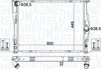 Magneti Marelli 350213162700 - Радіатор, охолодження двигуна avtolavka.club