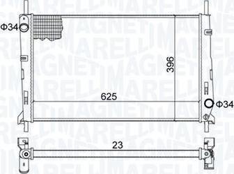 Magneti Marelli 350213189300 - Радіатор, охолодження двигуна avtolavka.club