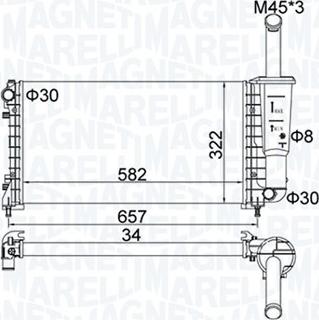 Magneti Marelli 350213183700 - Радіатор, охолодження двигуна avtolavka.club