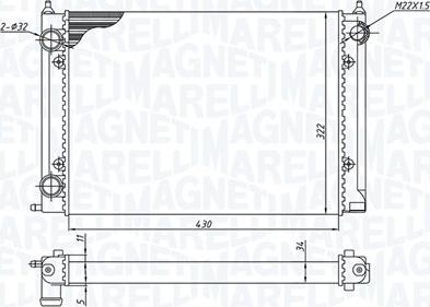 Magneti Marelli 350213187400 - Радіатор, охолодження двигуна avtolavka.club