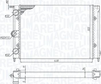 Magneti Marelli 350213187300 - Радіатор, охолодження двигуна avtolavka.club