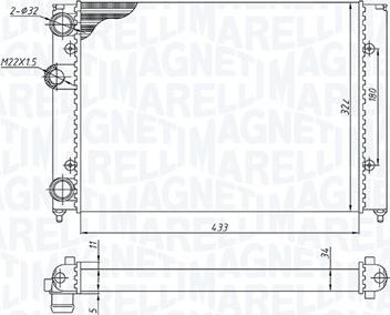 Magneti Marelli 350213187700 - Радіатор, охолодження двигуна avtolavka.club