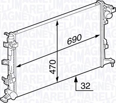 Magneti Marelli 350213139000 - Радіатор, охолодження двигуна avtolavka.club