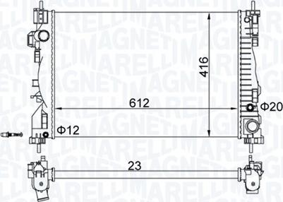 Magneti Marelli 350213129700 - Радіатор, охолодження двигуна avtolavka.club