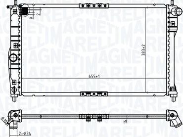 Magneti Marelli 350213174900 - Радіатор, охолодження двигуна avtolavka.club