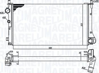 Magneti Marelli 350213383000 - Радіатор, охолодження двигуна avtolavka.club