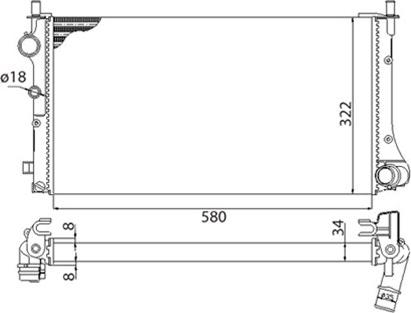 Magneti Marelli 350213383003 - Радіатор, охолодження двигуна avtolavka.club