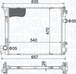 Magneti Marelli 350213205800 - Радіатор, охолодження двигуна avtolavka.club