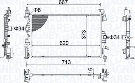 Magneti Marelli 350213206800 - Радіатор, охолодження двигуна avtolavka.club