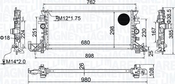 Magneti Marelli 350213206700 - Радіатор, охолодження двигуна avtolavka.club