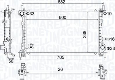 Magneti Marelli 350213201200 - Радіатор, охолодження двигуна avtolavka.club