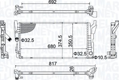 Magneti Marelli 350213202800 - Радіатор, охолодження двигуна avtolavka.club