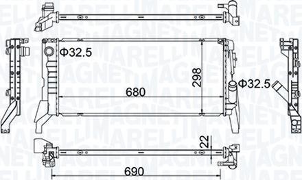 Magneti Marelli 350213202700 - Радіатор, охолодження двигуна avtolavka.club