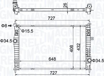 Magneti Marelli 350213207200 - Радіатор, охолодження двигуна avtolavka.club