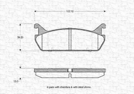 Magneti Marelli 363702160968 - Гальмівні колодки, дискові гальма avtolavka.club