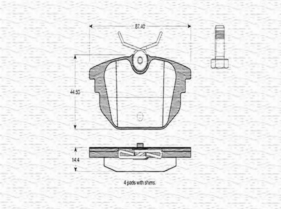 Magneti Marelli 363702160384 - Гальмівні колодки, дискові гальма avtolavka.club