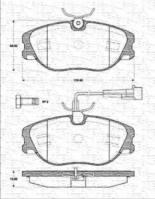 Magneti Marelli 363702161190 - Гальмівні колодки, дискові гальма avtolavka.club