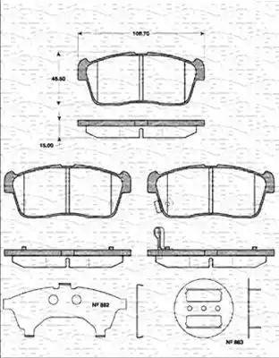 Magneti Marelli 363702161303 - Гальмівні колодки, дискові гальма avtolavka.club