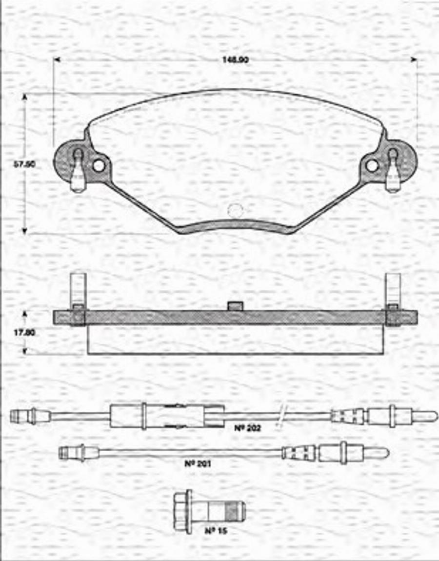 Magneti Marelli 363702161225 - Гальмівні колодки, дискові гальма avtolavka.club