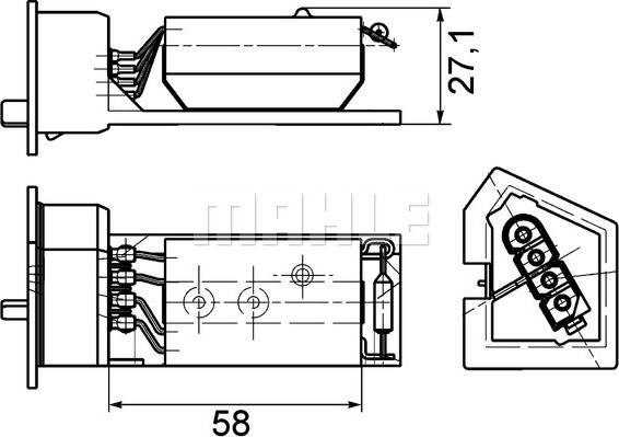 MAHLE ABR 11 000P - Опір, реле, вентилятор салону avtolavka.club