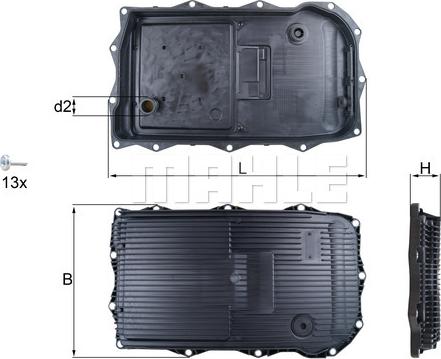 MAHLE HX 184 KIT - Масляний піддон, автоматична коробка передач avtolavka.club