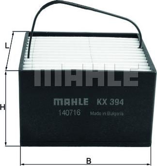MAHLE KX 394 - Паливний фільтр avtolavka.club