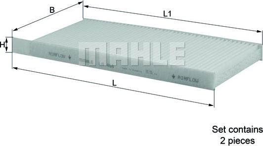 MAHLE LA 468/S - Фільтр, повітря у внутрішній простір avtolavka.club