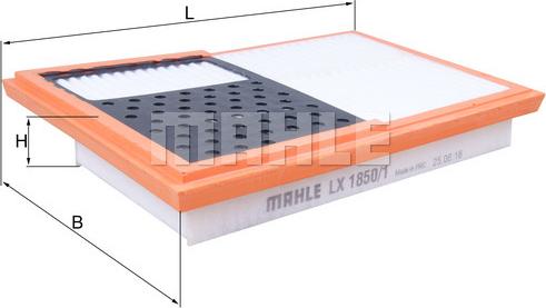 MAHLE LX 1850/1 - Повітряний фільтр avtolavka.club