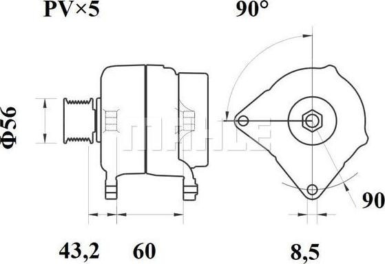 MAHLE MG 106 - Генератор avtolavka.club