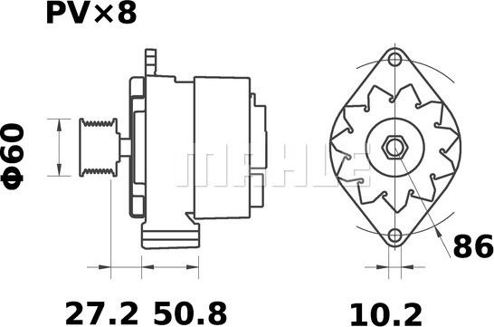 MAHLE MG 568 - Генератор avtolavka.club