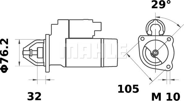 MAHLE MS 410 - Стартер avtolavka.club