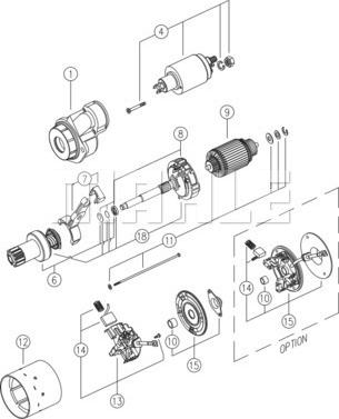 MAHLE MS 412 - Стартер avtolavka.club