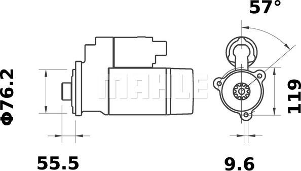 MAHLE MS 412 - Стартер avtolavka.club