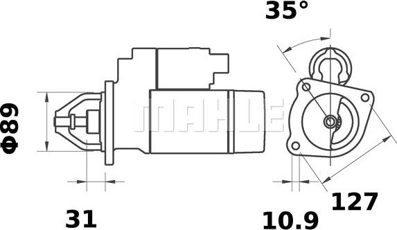 MAHLE MS 424 - Стартер avtolavka.club