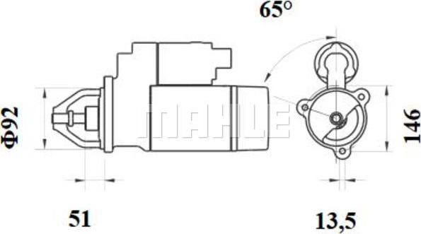 MAHLE MS 524 - Стартер avtolavka.club