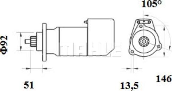 MAHLE MS 698 - Стартер avtolavka.club