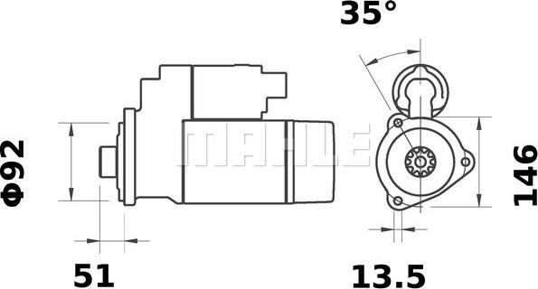 MAHLE MS 103 - Стартер avtolavka.club