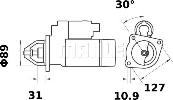 MAHLE MS 356 - Стартер avtolavka.club