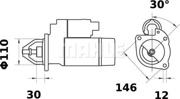 MAHLE MS 335 - Стартер avtolavka.club