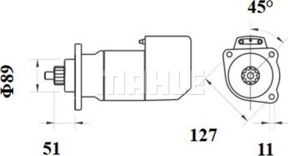 MAHLE MS 707 - Стартер avtolavka.club