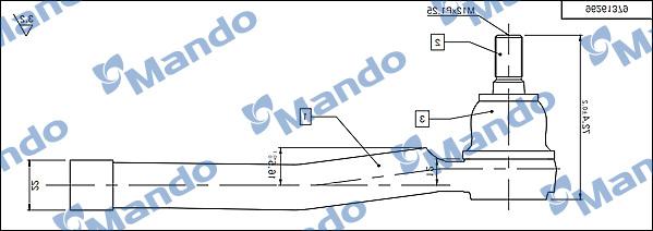 Mando DSA020620 - Наконечник рульової тяги, кульовий шарнір avtolavka.club