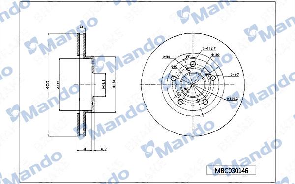 Mando MBC030146 - Гальмівний диск avtolavka.club