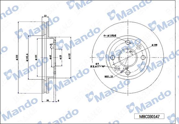 Mando MBC030147 - Гальмівний диск avtolavka.club