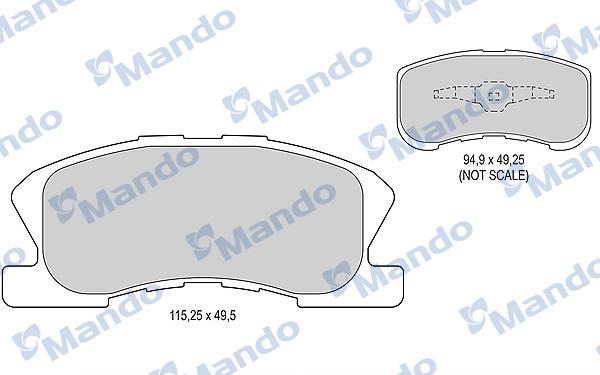 Mando MBF015490 - Гальмівні колодки, дискові гальма avtolavka.club