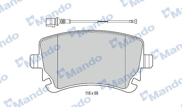 Mando MBF015195 - Гальмівні колодки, дискові гальма avtolavka.club