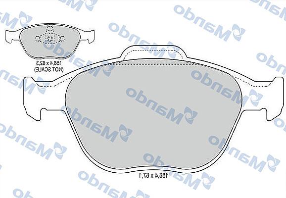 Mando MBF015182 - Гальмівні колодки, дискові гальма avtolavka.club