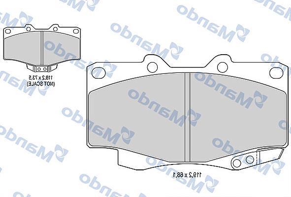 Mando MBF015878 - Гальмівні колодки, дискові гальма avtolavka.club