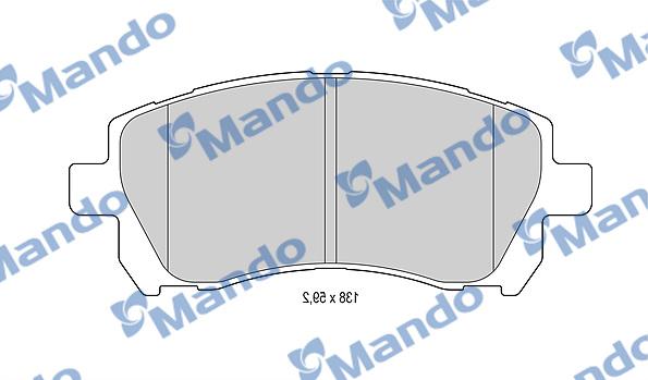 Mando MBF015819 - Гальмівні колодки, дискові гальма avtolavka.club